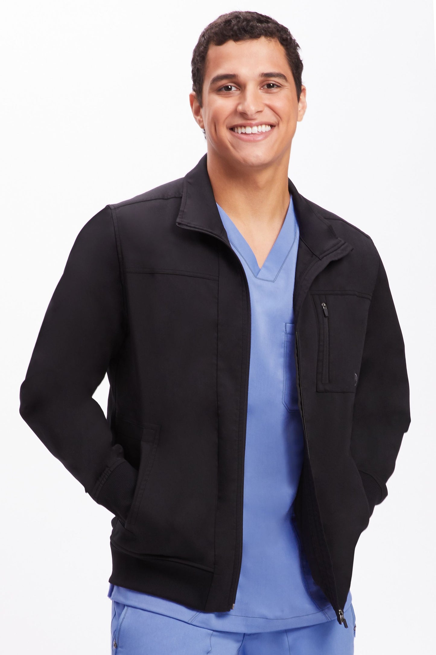Healing Hands Purple Label 5530 Jonathan Bomber Men's Jacket Black Front