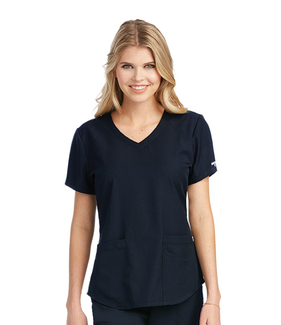 Skechers by Barco SK101 Vitality Women's V-Neck Top Black Front