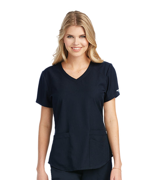 Skechers by Barco SK101 Vitality Women's V-Neck Top Black Front