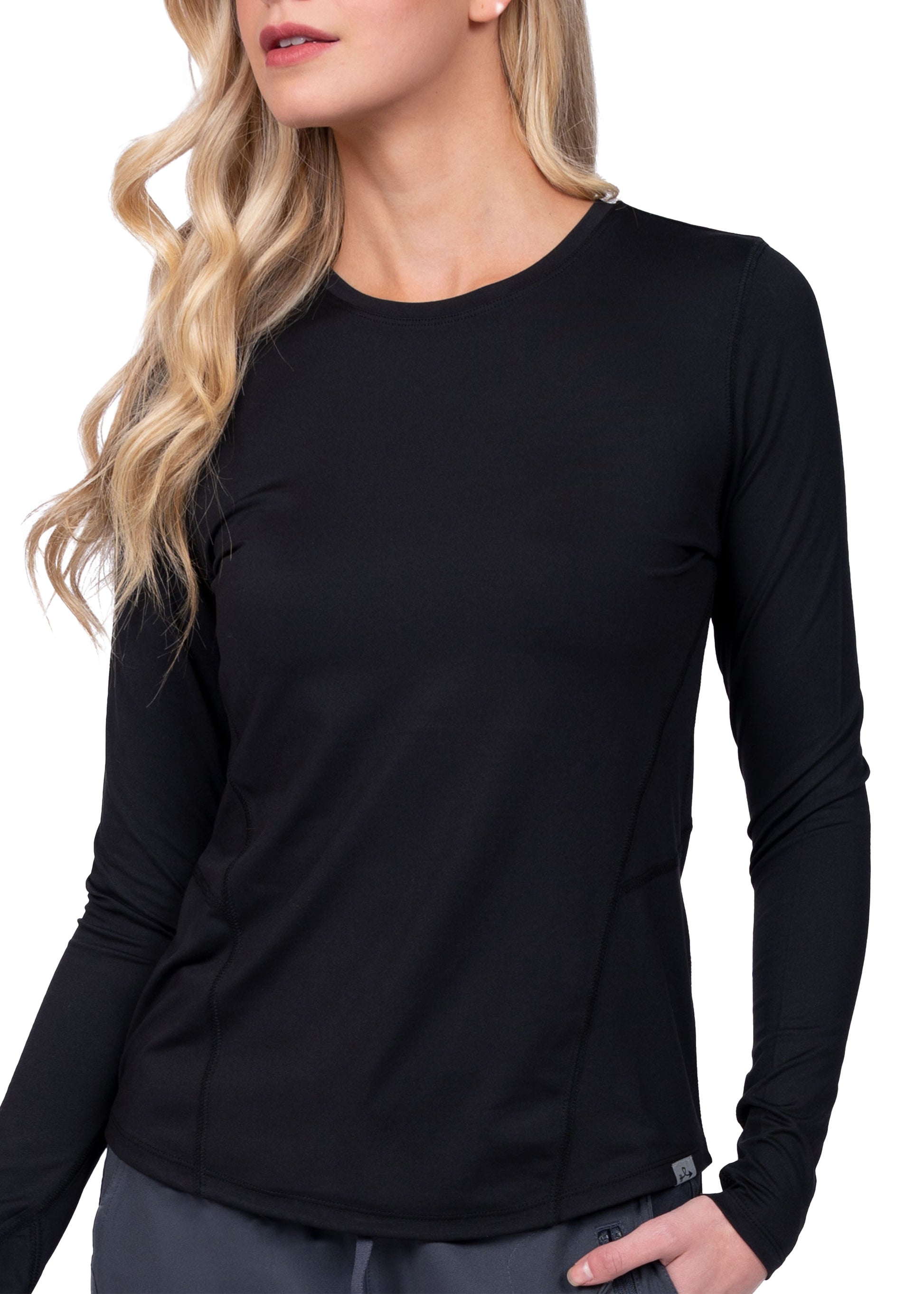 Ava Therese by Zavate 1122 Lily Brushed Knit Underscrub Tee Black