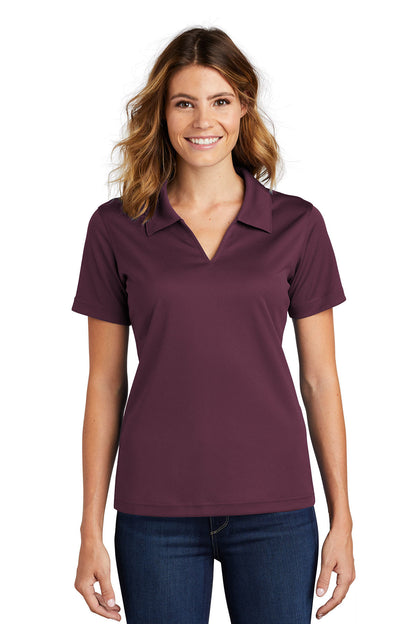 Sport-Tek® Ladies Dri-Mesh® L469 V-Neck Polo Maroon