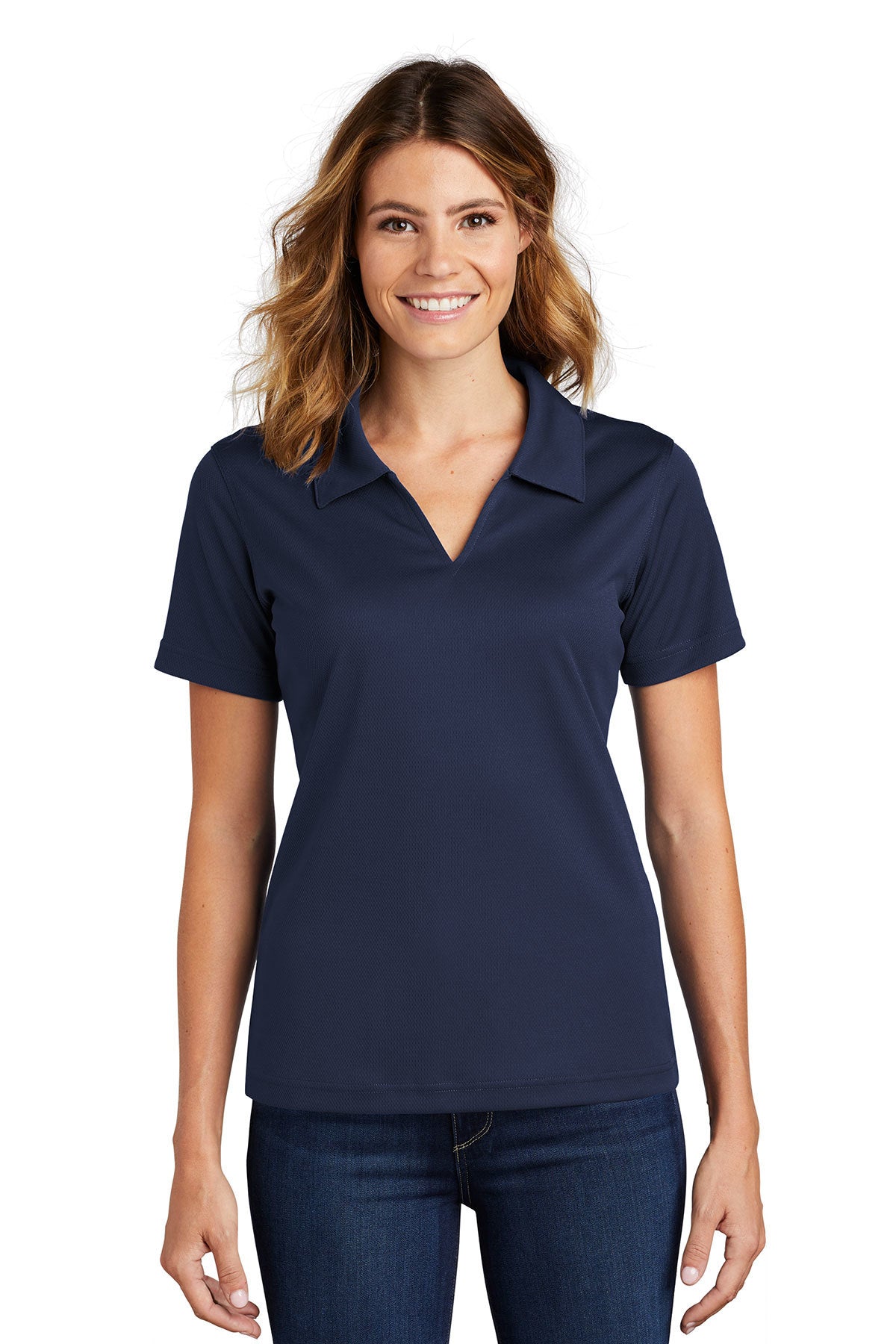 Ladies navy polo outlet neck