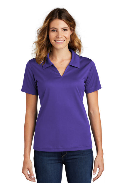 Sport-Tek® Ladies Dri-Mesh® L469 V-Neck Polo Purple