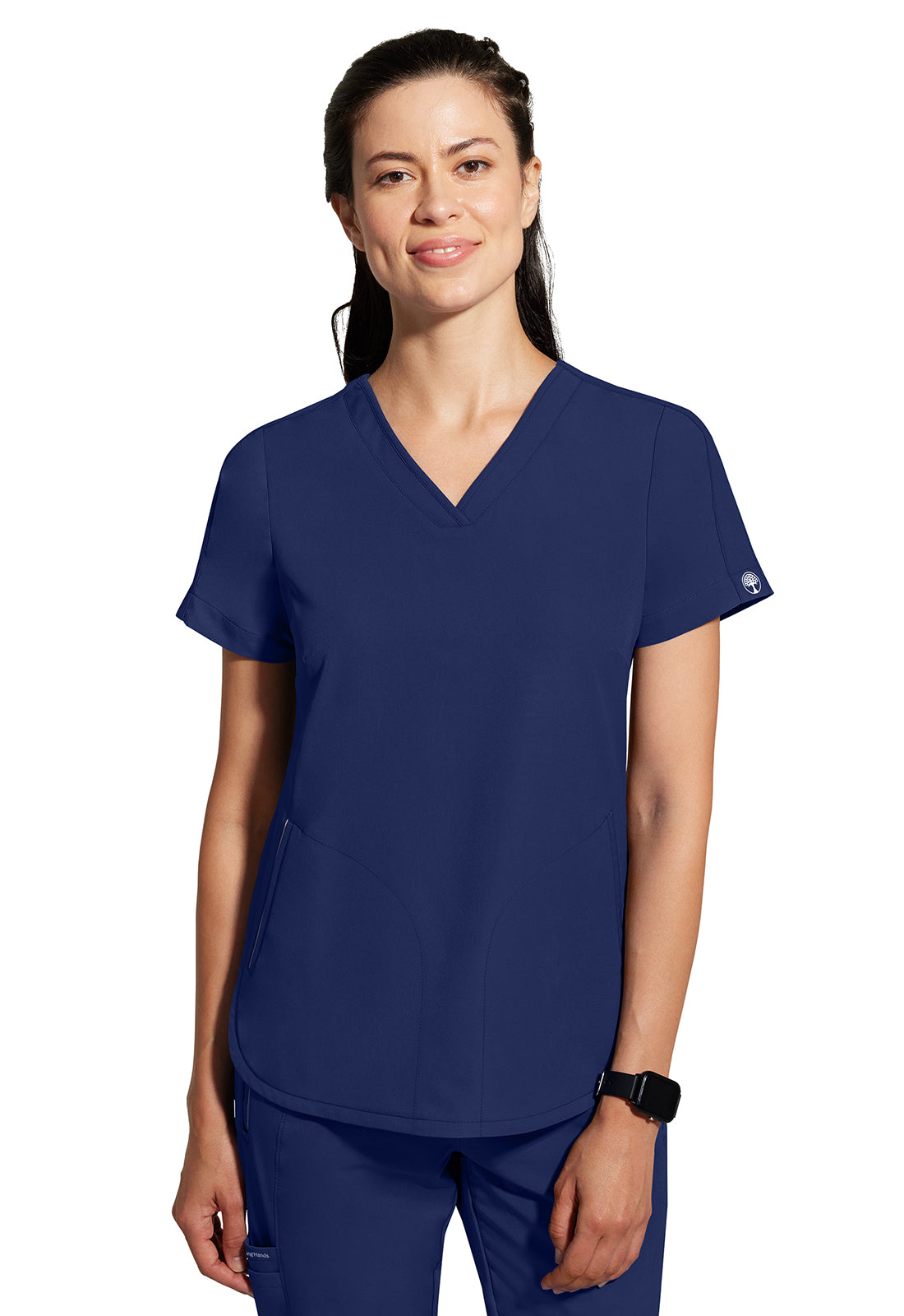 Healing Hands 360 Carly V-Neck Top Navy