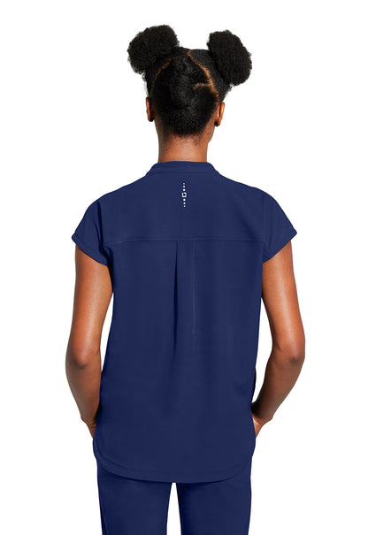 Healing Hands 360 Sandy Mandarin Collar 2286 Women's Top Navy Back