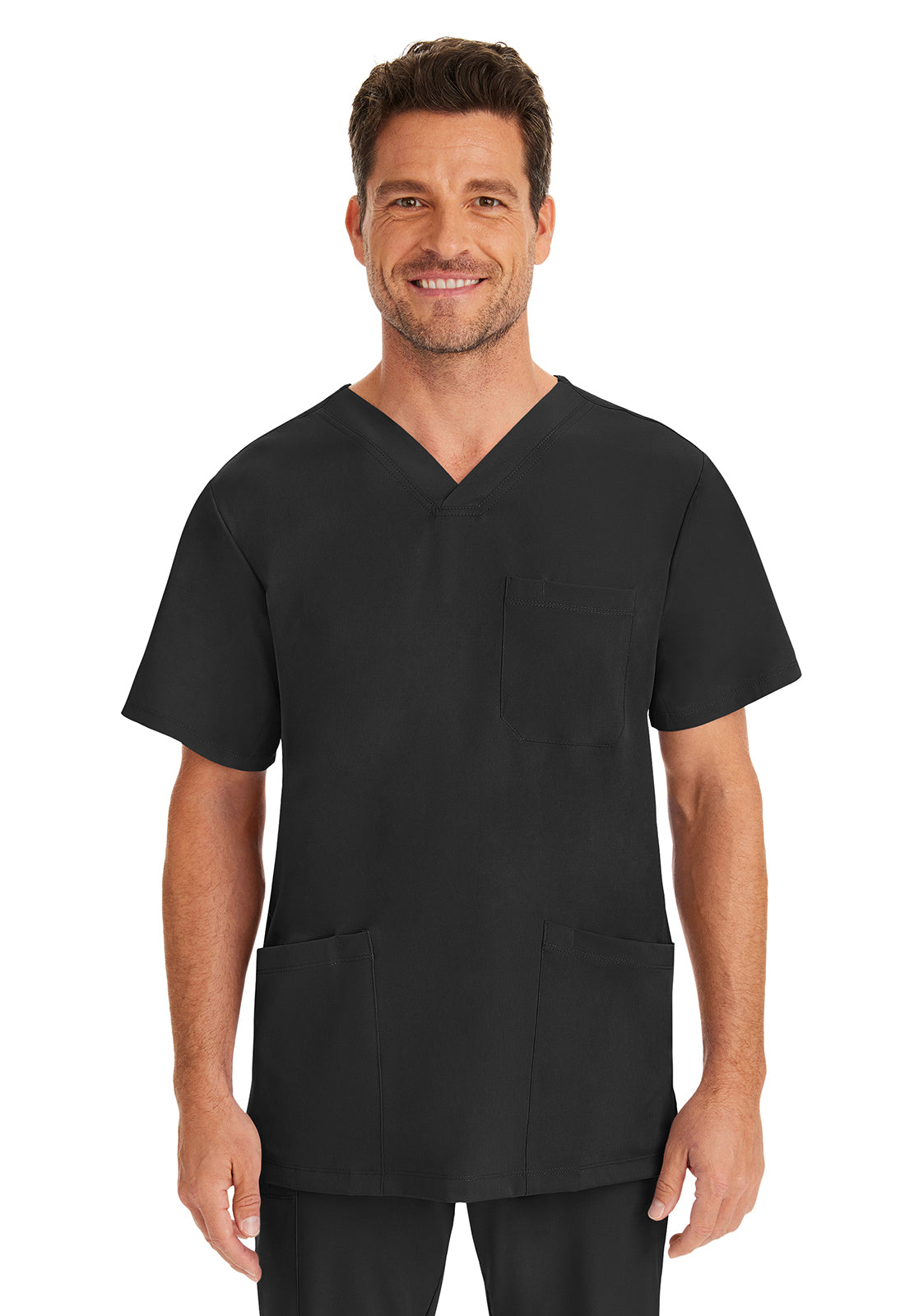 Healing Hands HH Works 2590 Men's Matthew 4 Pocket Scrub Top Black