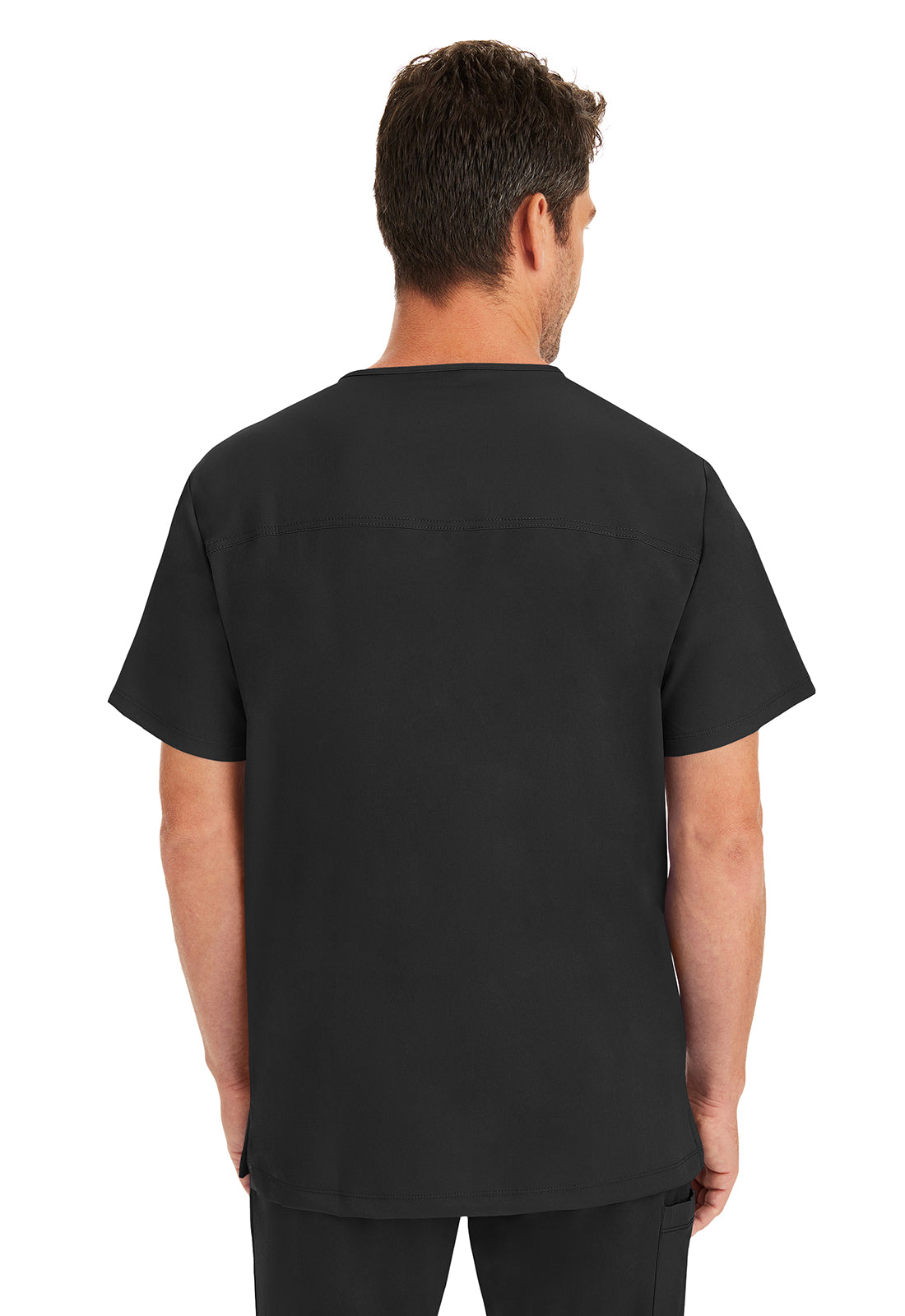 Healing Hands HH Works 2590 Men's Matthew 4 Pocket Scrub Top Black back