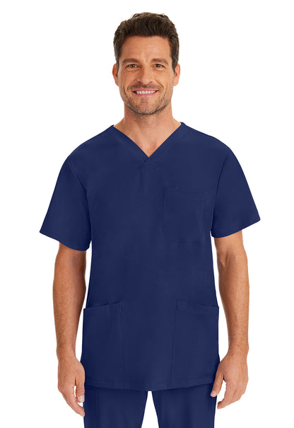 Healing Hands HH Works 2590 Men's Matthew 4 Pocket Scrub Top Navy