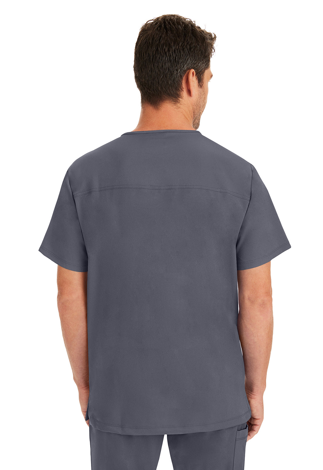 Healing Hands HH Works 2590 Men's Matthew 4 Pocket Scrub Top Pewter