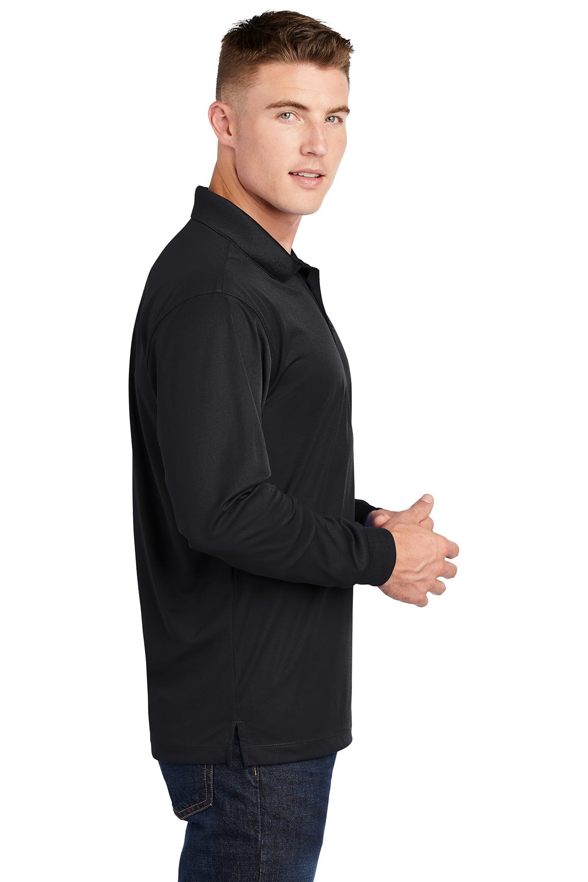 Sport tek long outlet sleeve polo