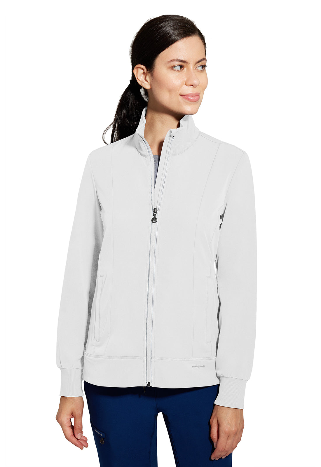 Healing Hands 360 Carly Full Zip Women's Jacket White Front