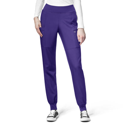 WonderWink W123 Women's 5555 Yoga Waist Jogger Scrub Pant Grape