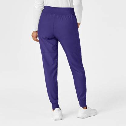 WonderWink W123 Women's 5555 Yoga Waist Jogger Scrub Pant Grape Back