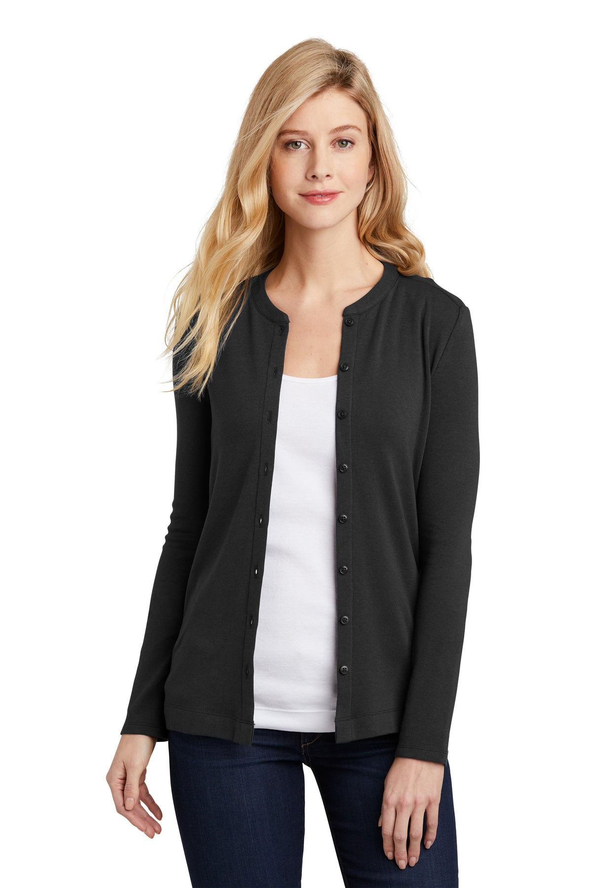 Port Authority® LM1008 Ladies Concept Stretch Button-Front Cardigan Black