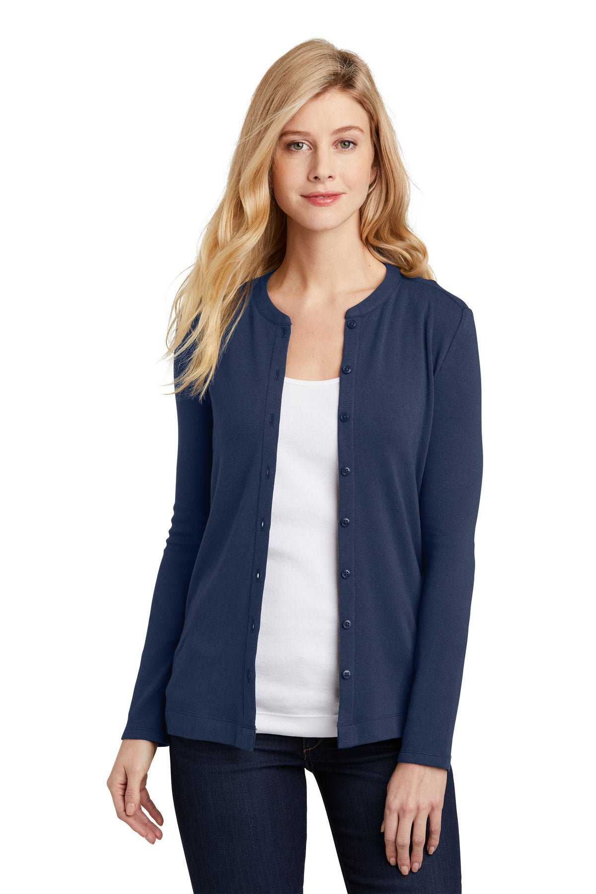 Port Authority® LM1008 Ladies Concept Stretch Button-Front Cardigan Navy