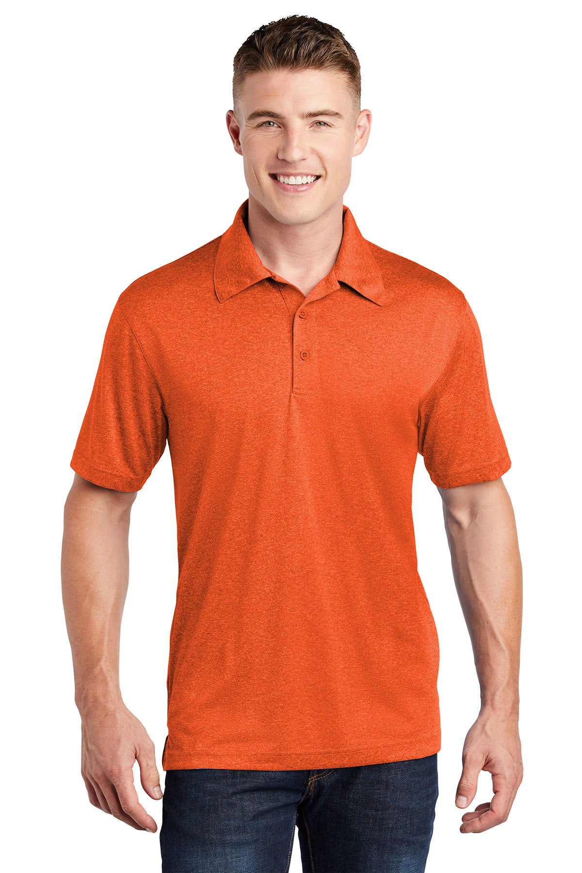 Sport-Tek® ST660 Heather Contender™ Polo Orange