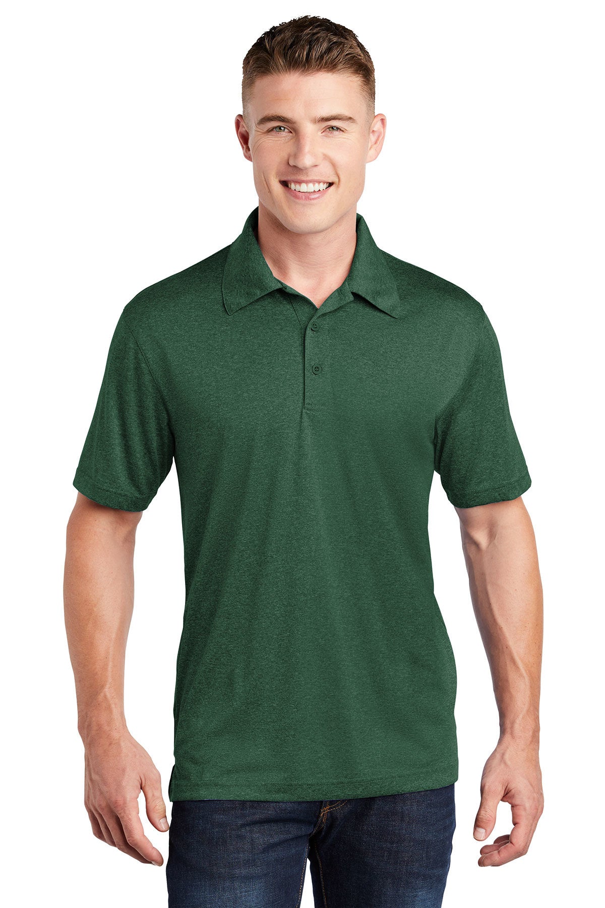 Sport-Tek® ST660 Heather Contender™ Polo Forest