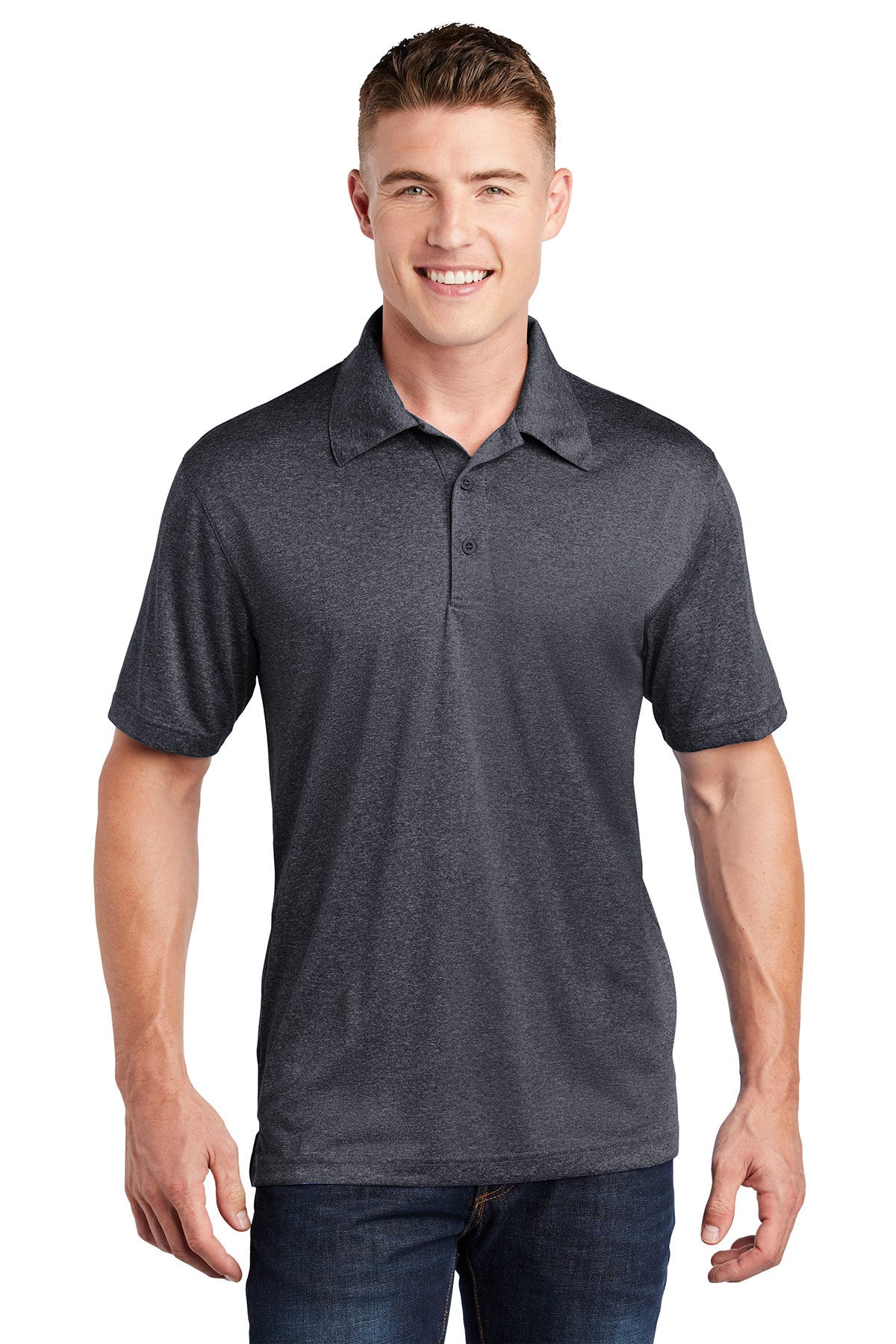 Sport-Tek® ST660 Heather Contender™ Polo Graphite