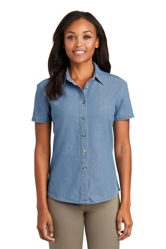 Port & Company® Women's Short Sleeve Value Denim Shirt LSP11