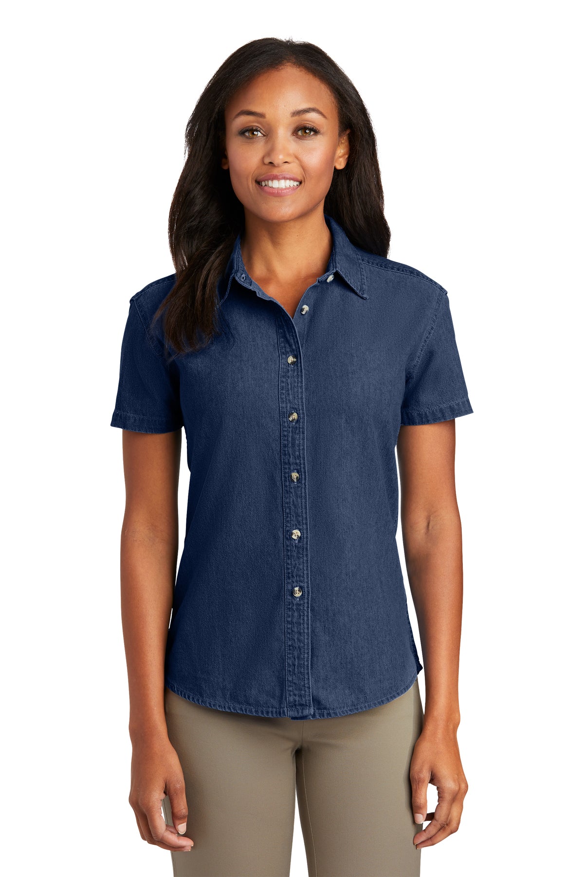 Port & Company® Women's Short Sleeve Value Denim Shirt LSP11