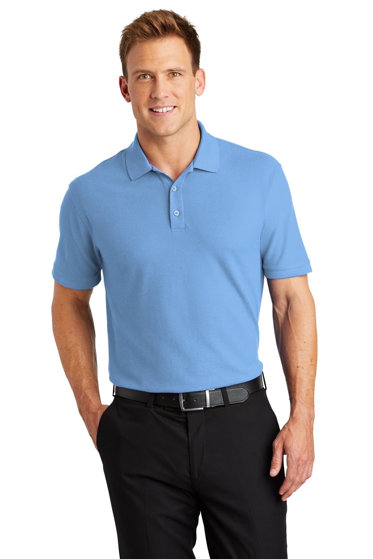 Port Authority® K100 Core Classic Pique Polo Carolina Blue