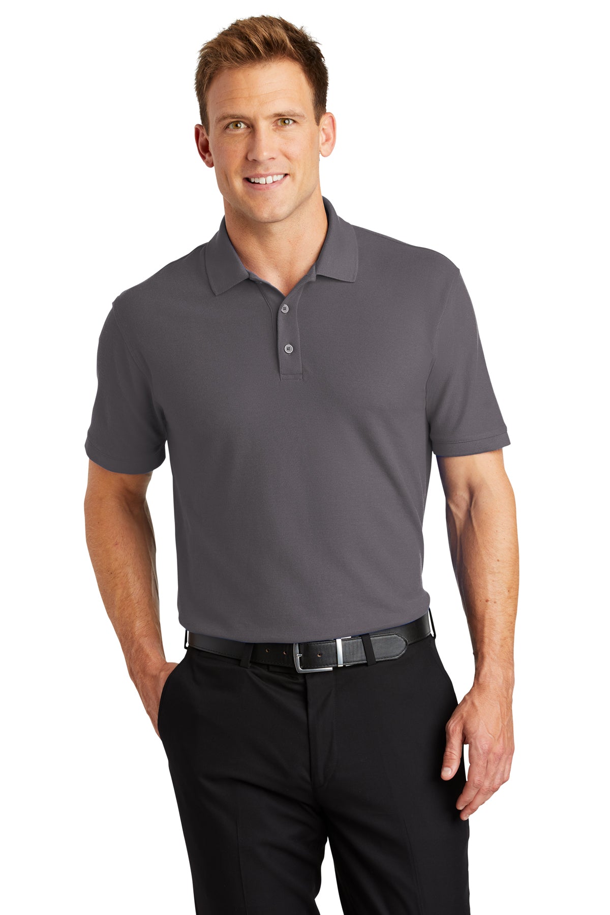 Port Authority® K100 Core Classic Pique Polo Graphite