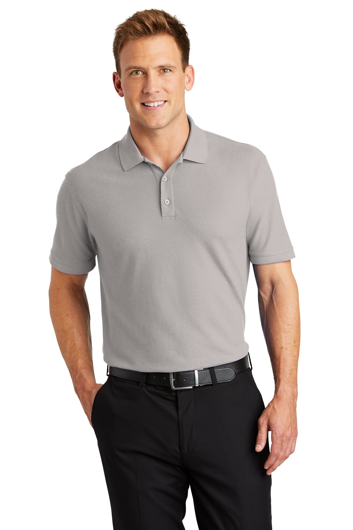 Port Authority® K100 Core Classic Pique Polo Gusty Grey