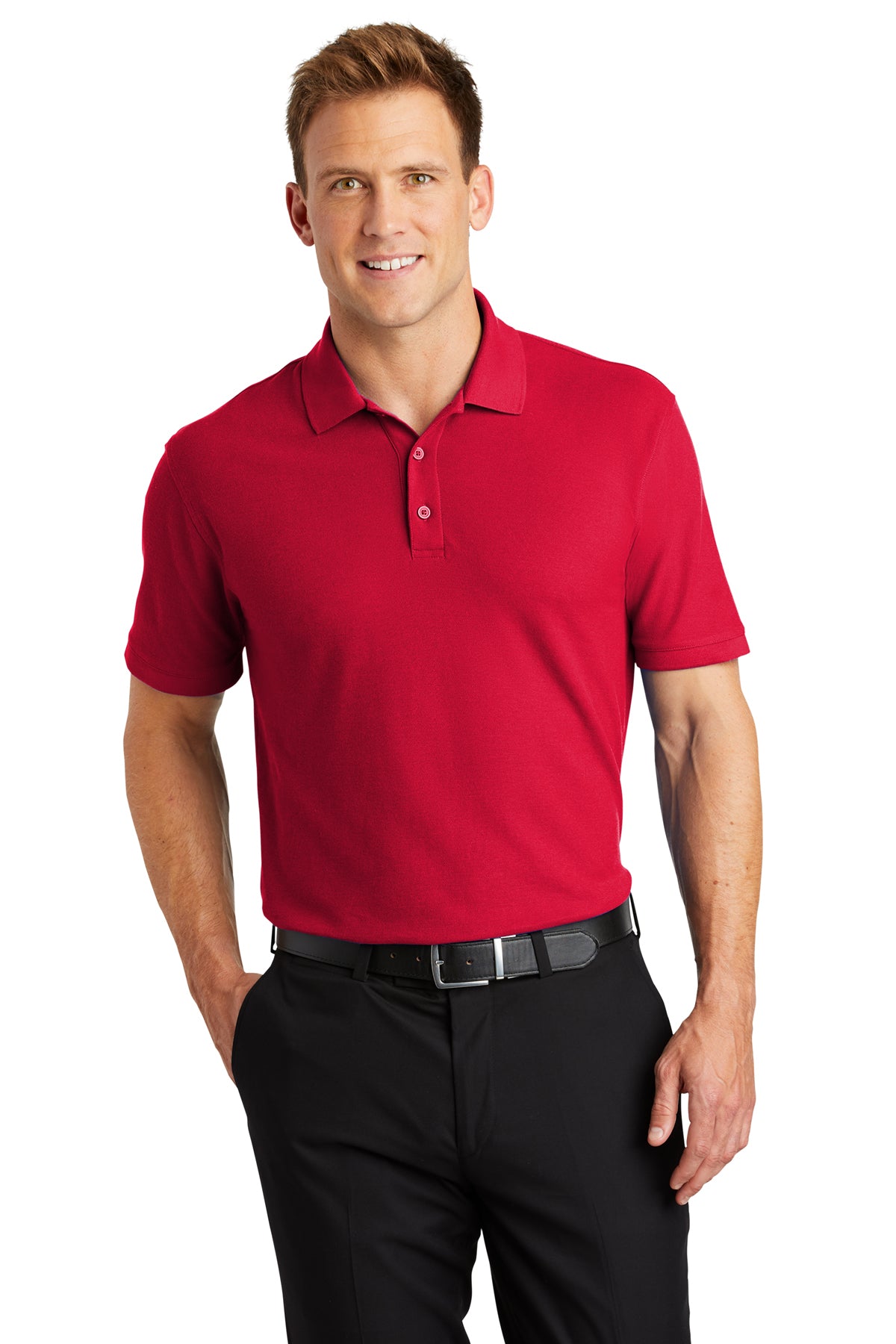 Port Authority® K100 Core Classic Pique Polo Red