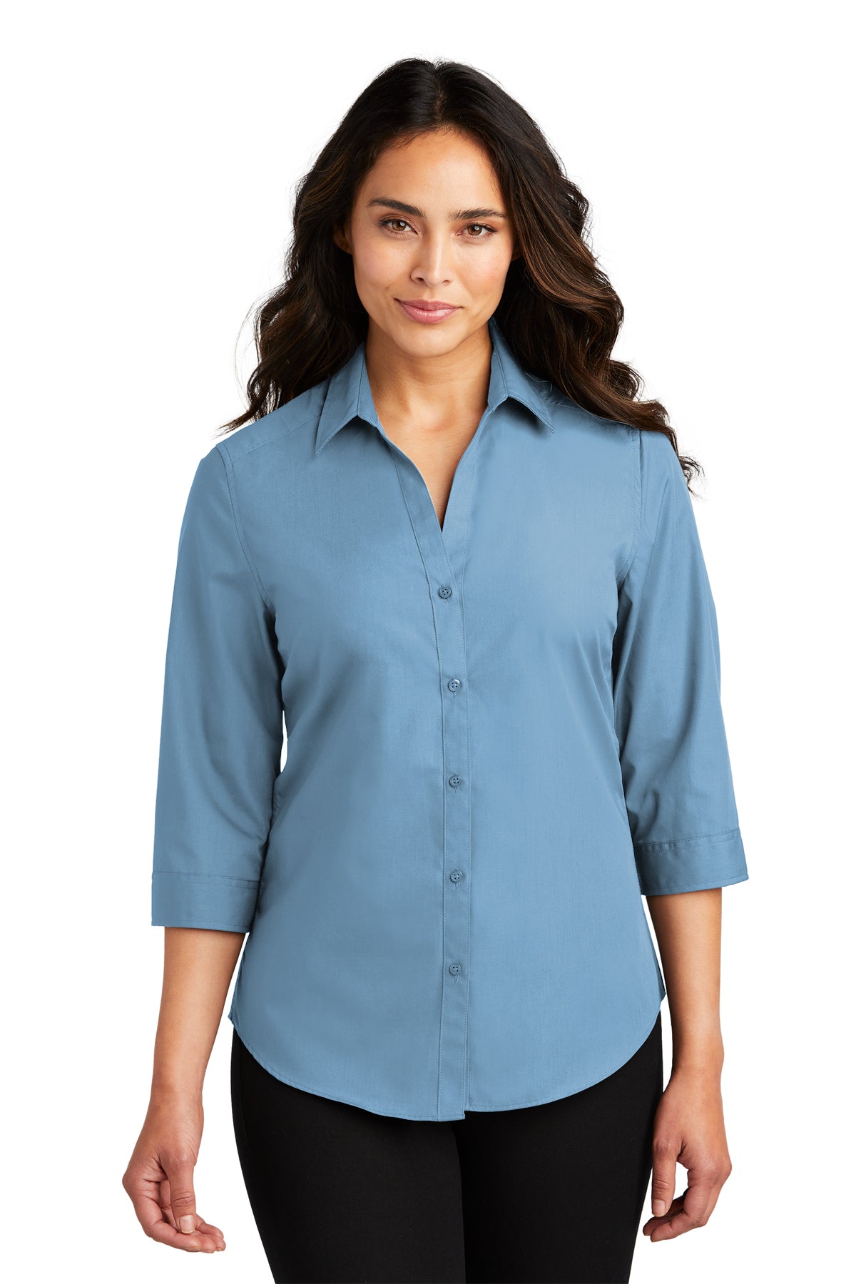 Port Authority® Women's 3/4-Sleeve Carefree Poplin Shirt LW102