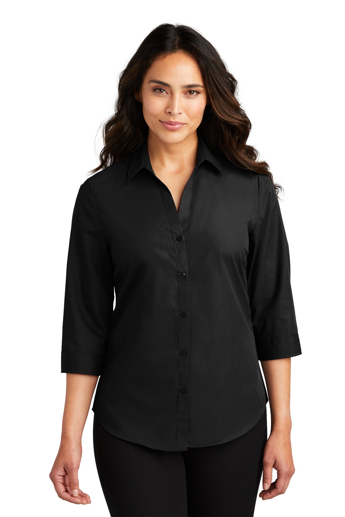 Port Authority® Women's 3/4-Sleeve Carefree Poplin Shirt LW102