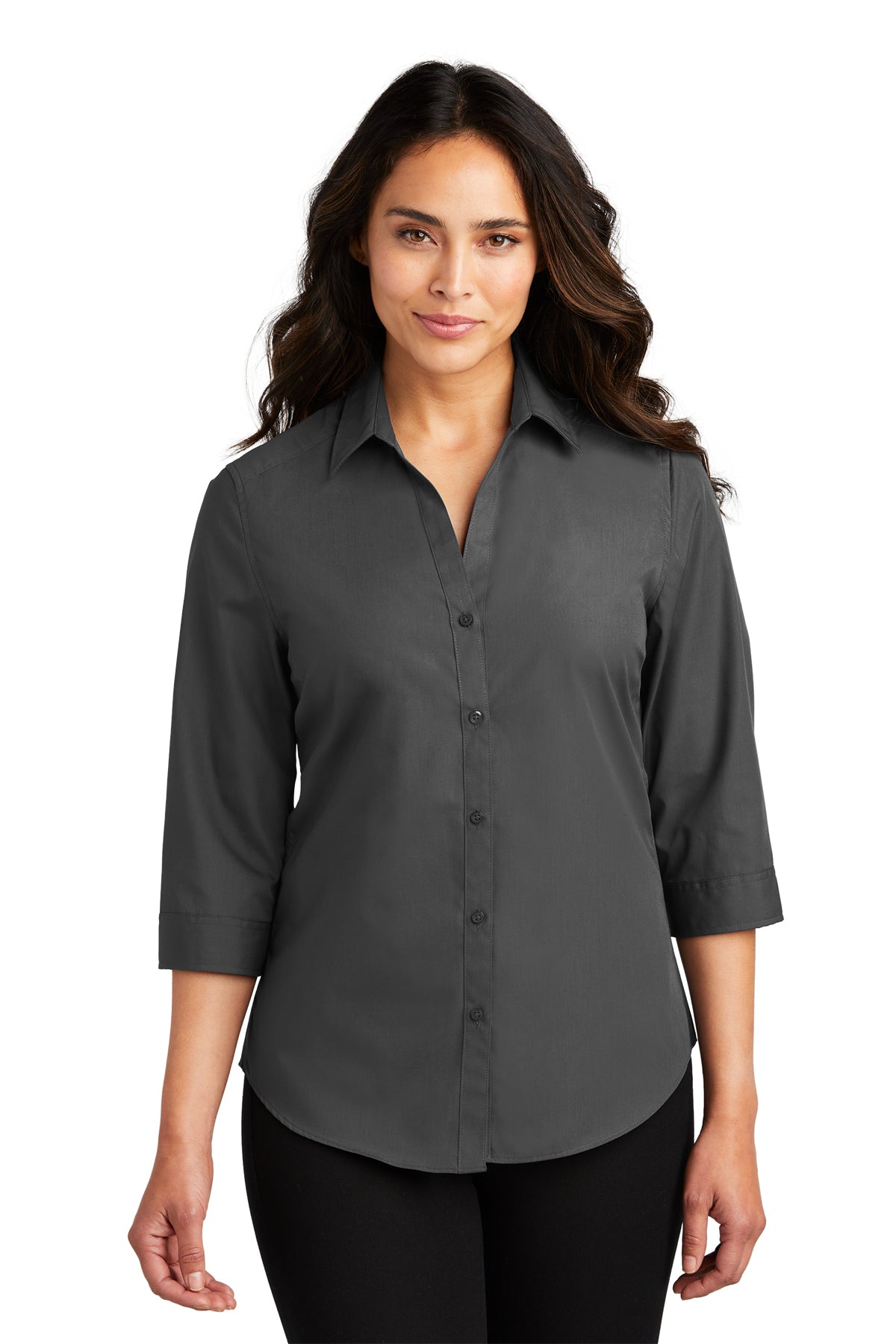 Port Authority® Women's 3/4-Sleeve Carefree Poplin Shirt LW102