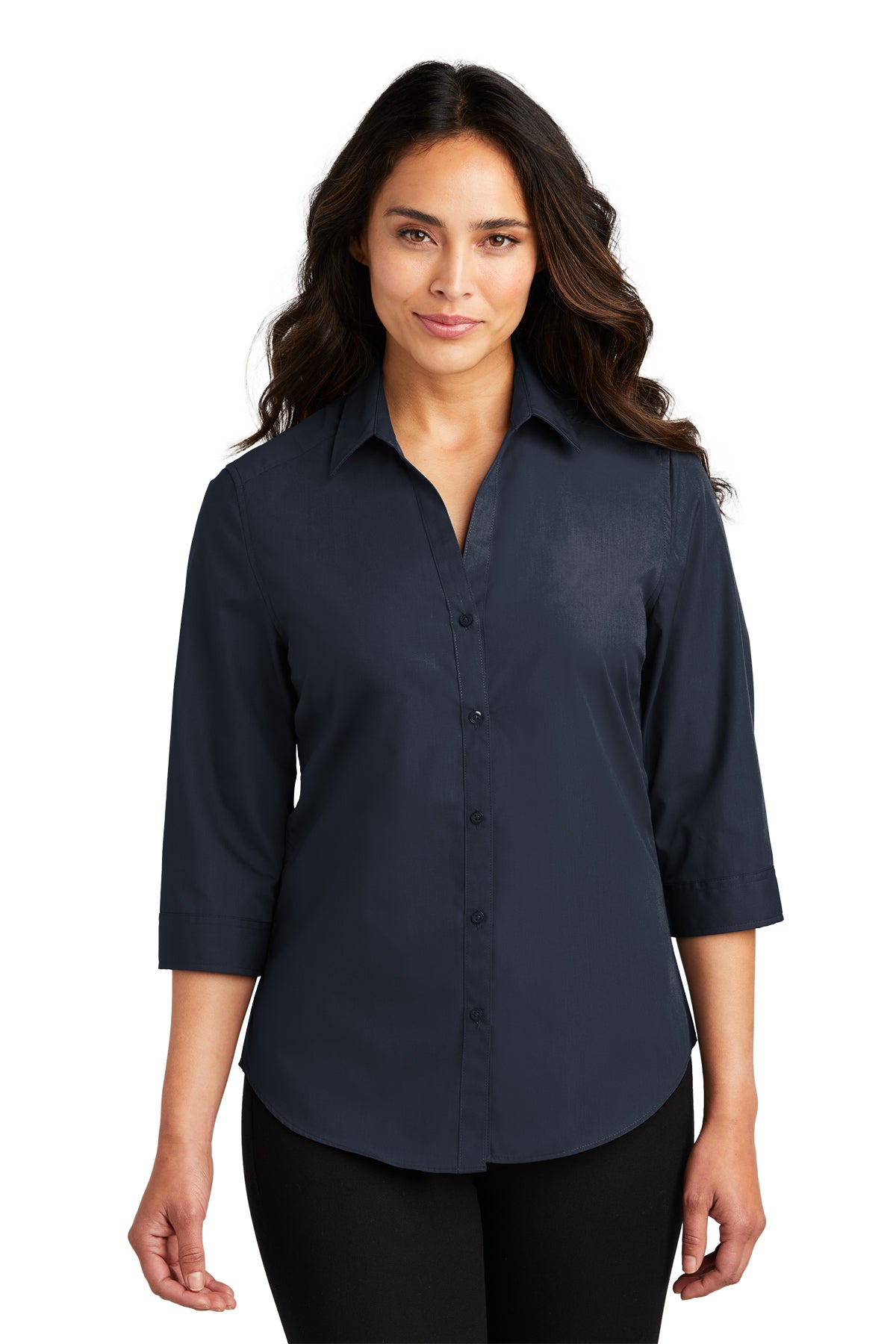 Port Authority® Women's 3/4-Sleeve Carefree Poplin Shirt LW102