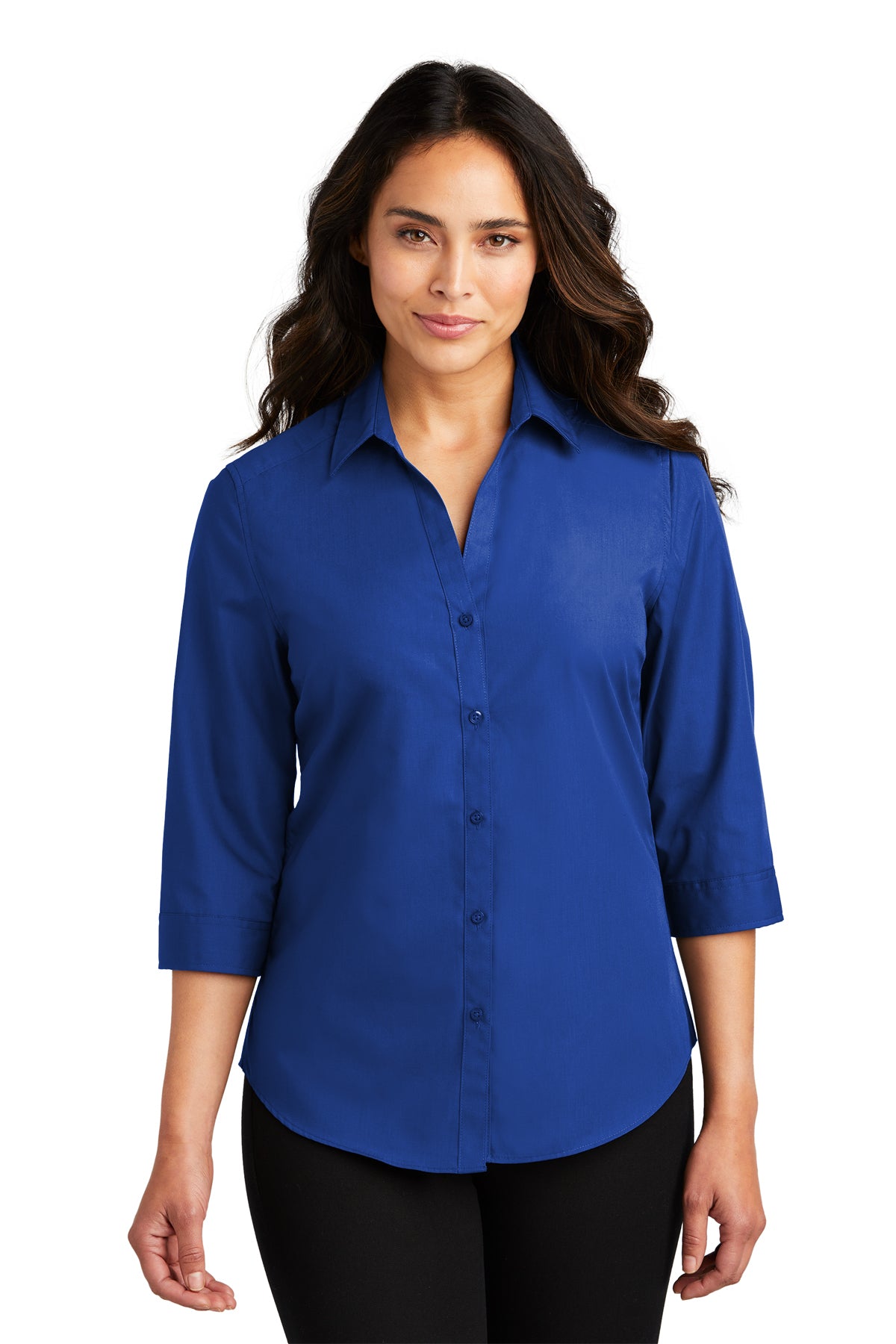 Port Authority® Women's 3/4-Sleeve Carefree Poplin Shirt LW102