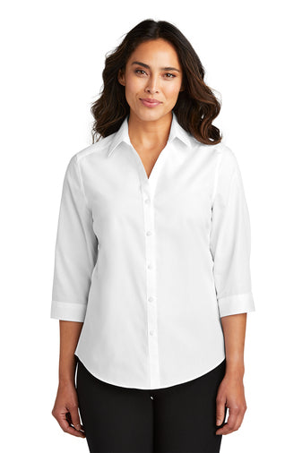 Port Authority® Women's 3/4-Sleeve Carefree Poplin Shirt LW102