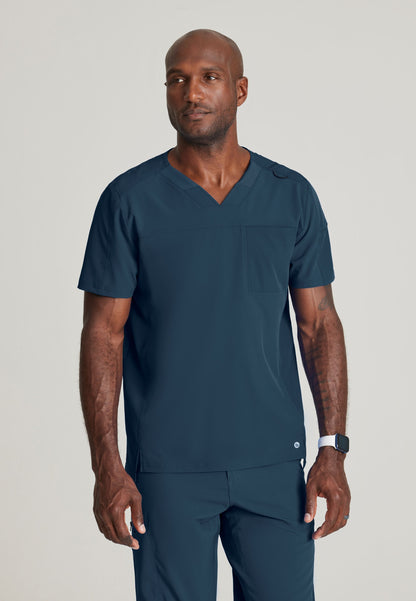 Barco One Bot195 Men's 2 Pocket Scrub Top Steel