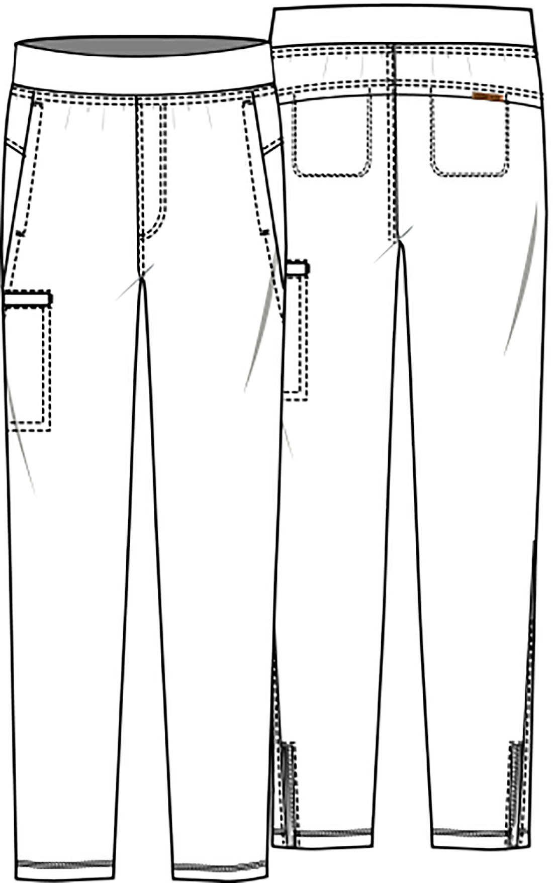 Cherokee FORM CK185 Men's Tapered Leg Scrub Pant Sketch