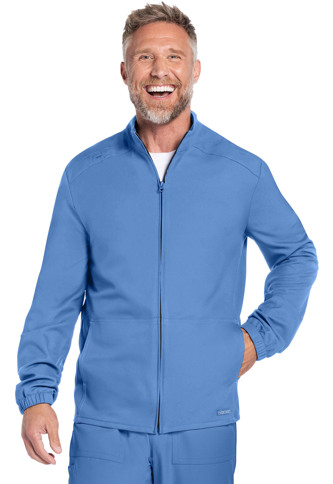 Cherokee Workwear Originals Ultra Men's CK359 Zip Front Scrub Jacket | Nurse Aid Students