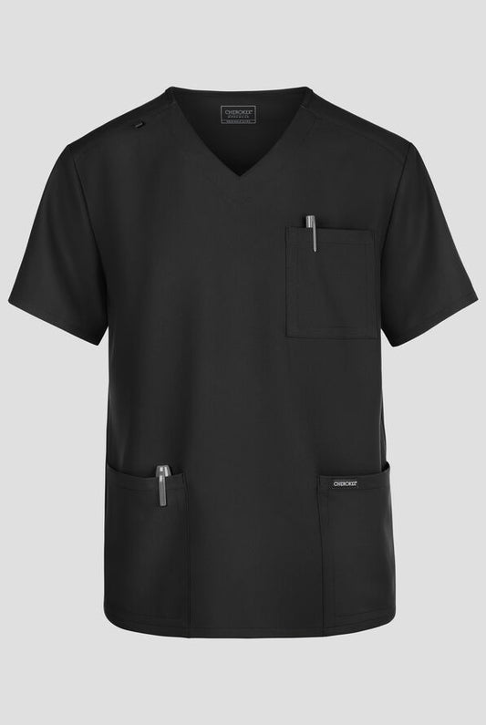 Cherokee Workwear Originals CK783 Ultra Men's 3-Pocket V-Neck Scrub Top - Marshalltown / Iowa Valley