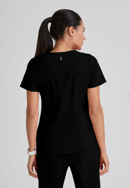 Barco Grey's Anatomy +SpandexStretch GRST011 Emma V-Neck Top Black Back