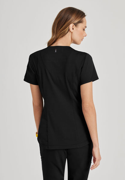 Barco Grey's Anatomy +SpandexStretch GRST136 Capri V-Neck Tuck In Top Black Back