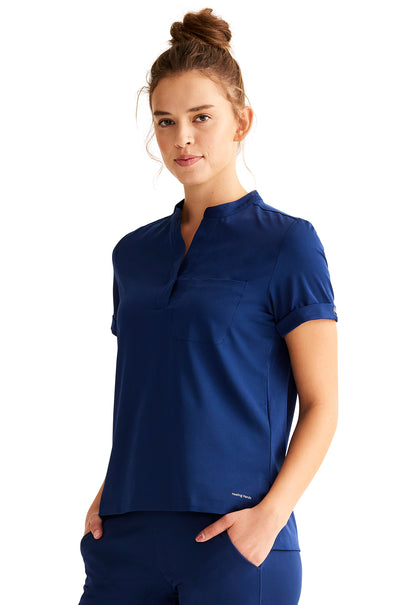 Healing Hands HH Works HH650 Women's Tuckable Scrub Top Navy