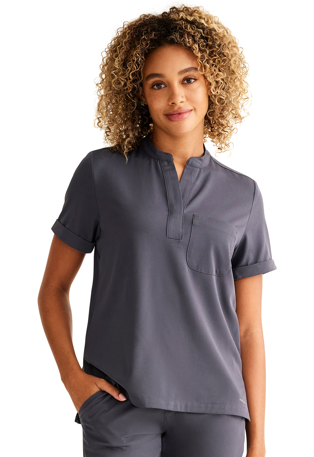 Healing Hands HH Works HH650 Women's Tuckable Scrub Top Pewter