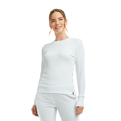 Landau Forward LT103 Women's 1 Pocket Long Sleeve Tee White