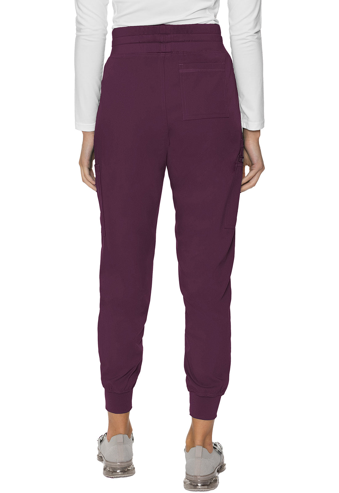 Med Couture Touch 7705 Women's Double Cargo Jogger Pant Wine Back