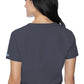 Med Couture Peaches 8482 Women's V-Neck Chest Pocket Top Pewter Back