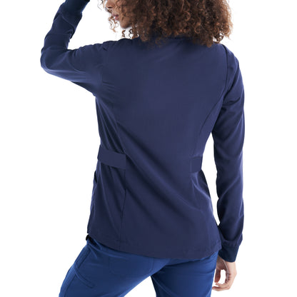 White Cross CRFT WJ704 Women's 2 Pocket Scrub Jacket Navy Back