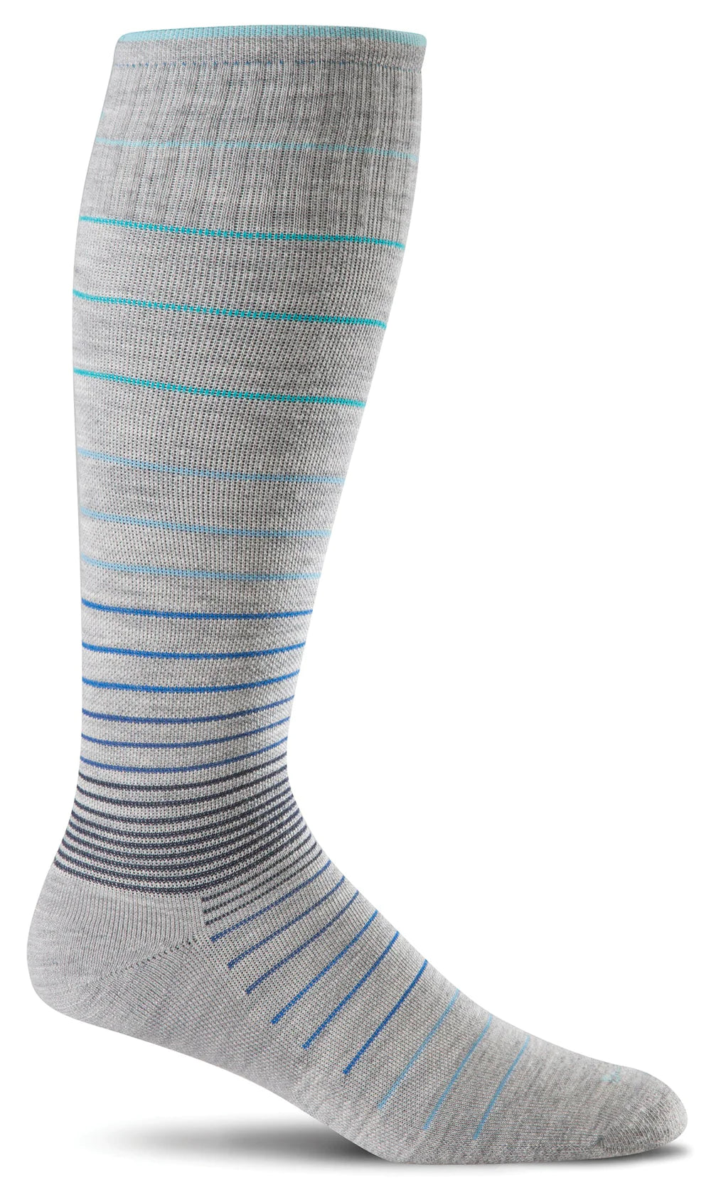 Sockwell Women's Moderate Compression Socks Circulator Black Stripe Light Grey