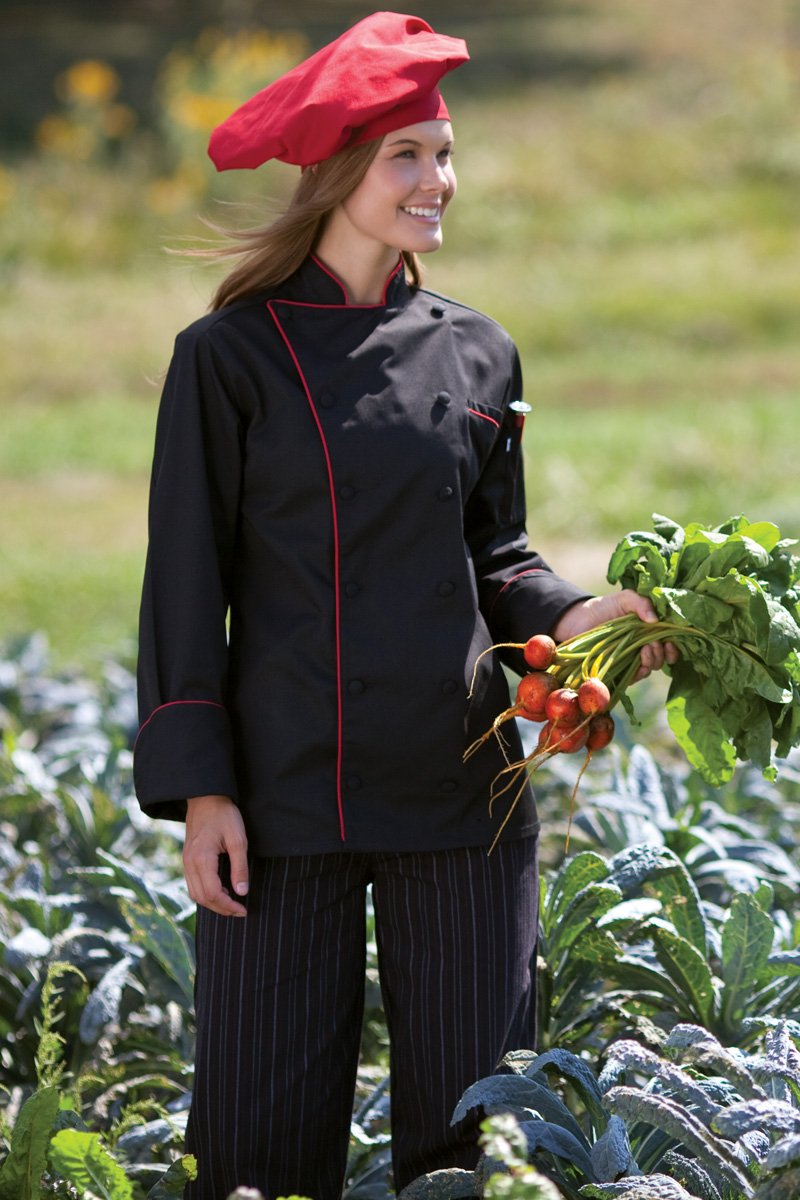 Uncommon Threads Chef Coat with Contrast Piping