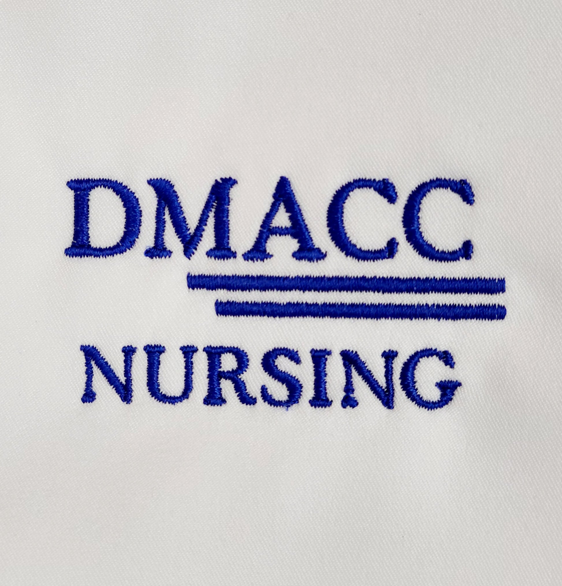 DMACC Nursing Logo for Scrubs Embroidery White Background