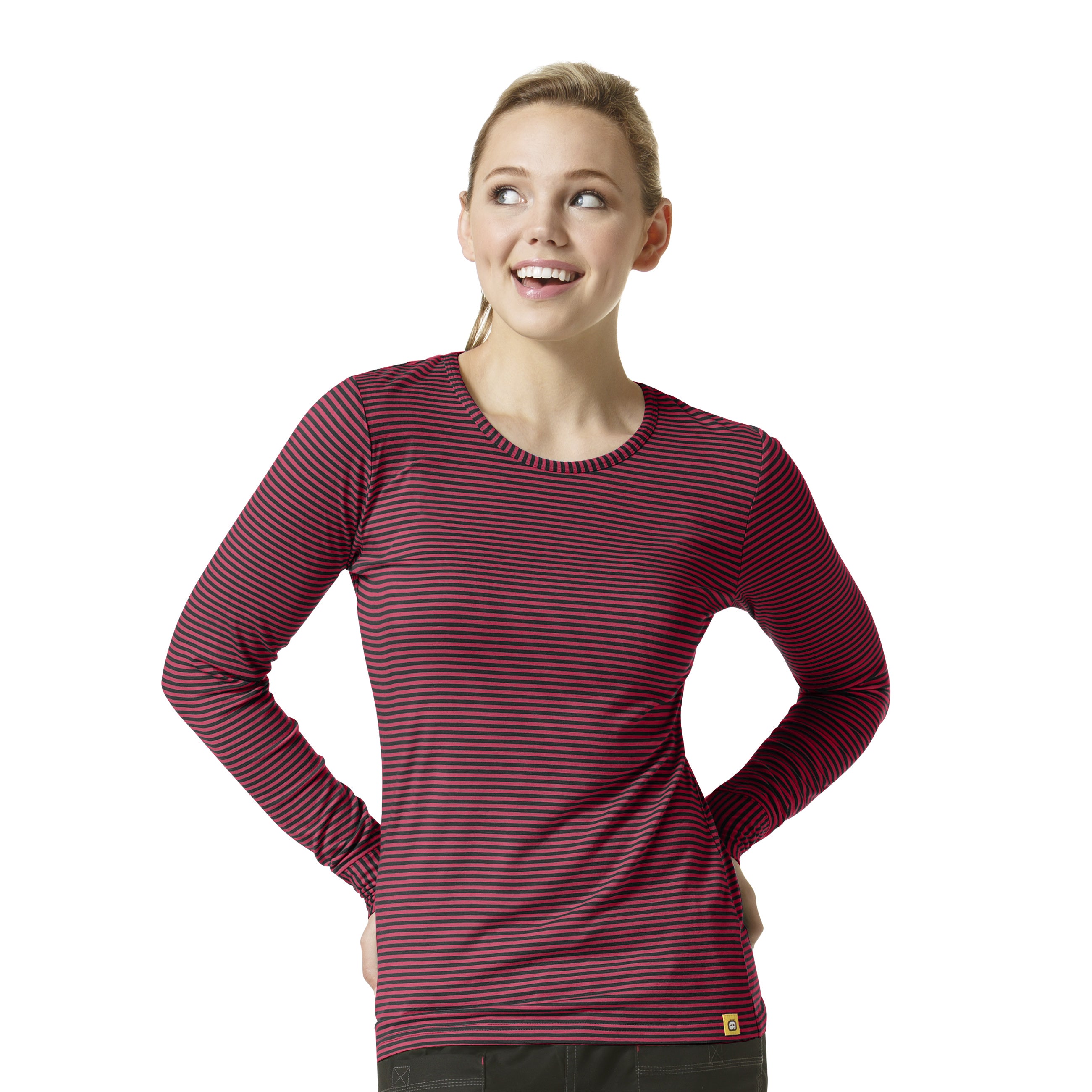 WonderWink 2079 Women's Striped Tee – Valley West Uniforms